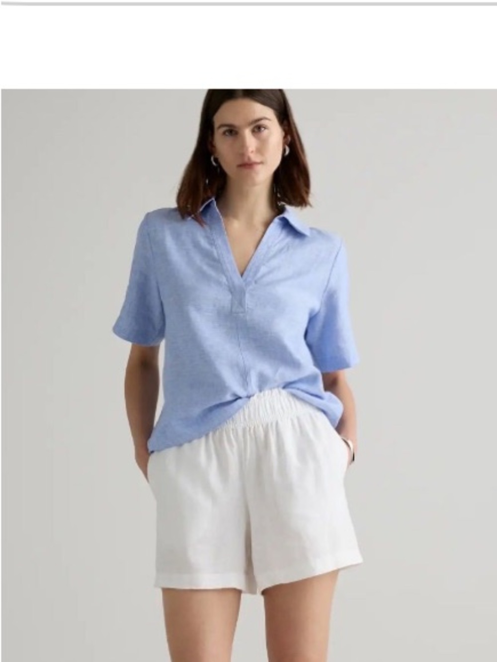 Quince 100% European Linen Short Sleeve Top